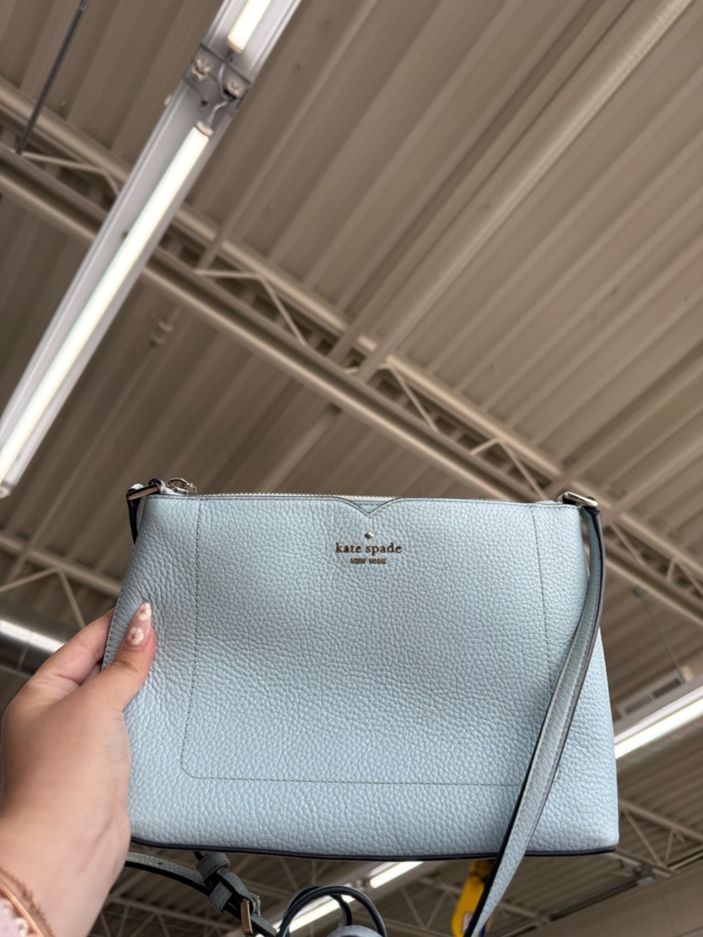 kate spade sky Blue Pebbled Leather Crossbody Bag